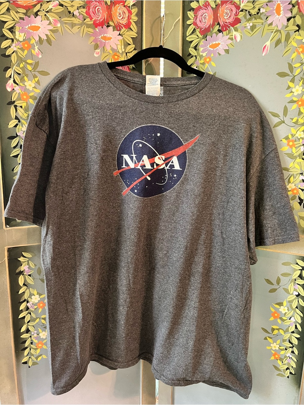 Unisex NASA Logo Kennedy Space Center Gray Graphic Tee - Classic Space Shirt